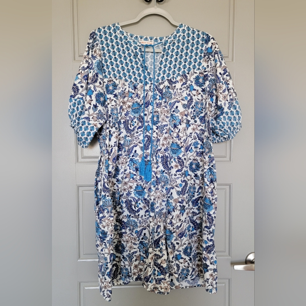 Knox Rose Floral Blue and White Dress